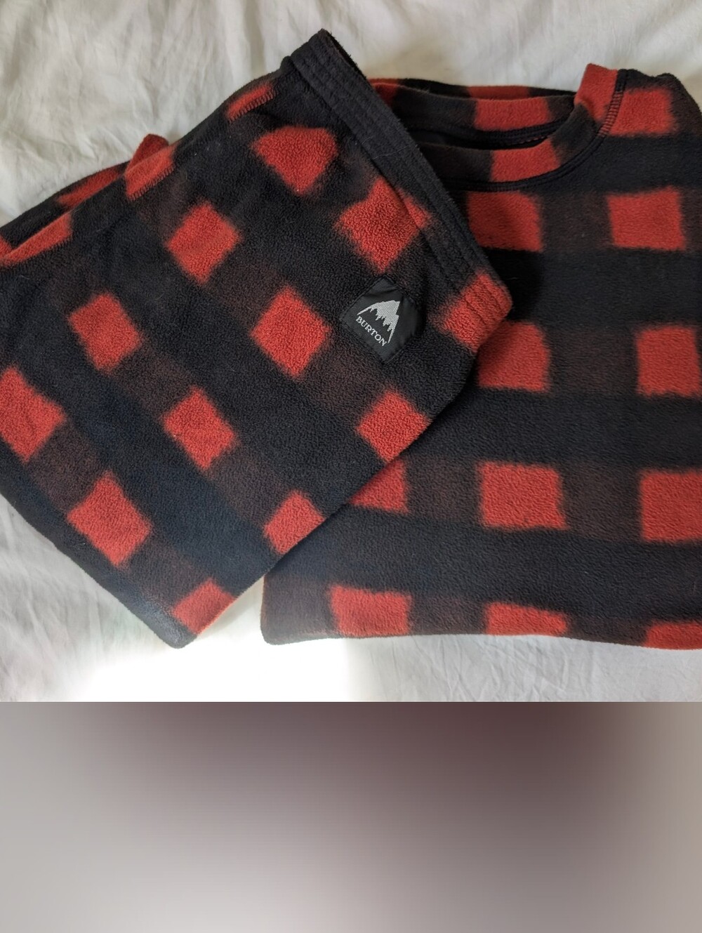 Burton Youth Red and Black Checker Crewneck Fleece Dryride Set